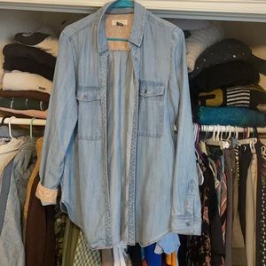 Anthropology long soft denim shirt